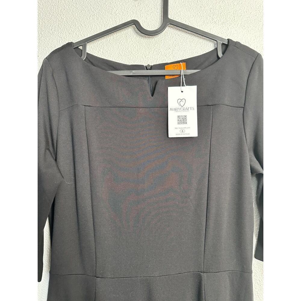 Mary Crafts Black Women's Quarter Sleeve Dress Size 6 - Picture 12 of 15
